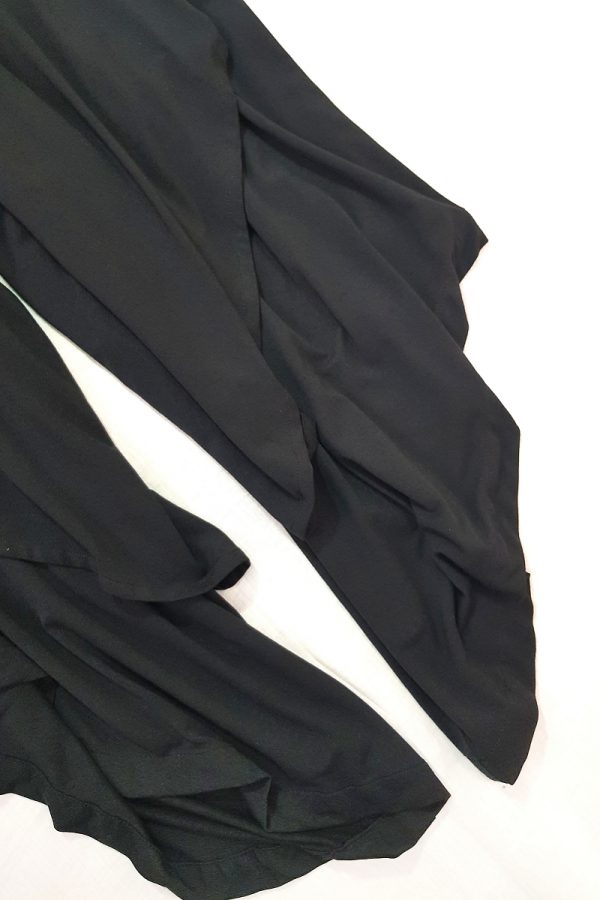 雙層針織造型褲-黑色
