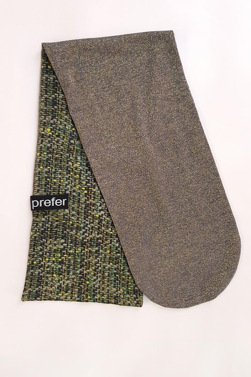 雙面造型圍巾-復古綠×金閃閃