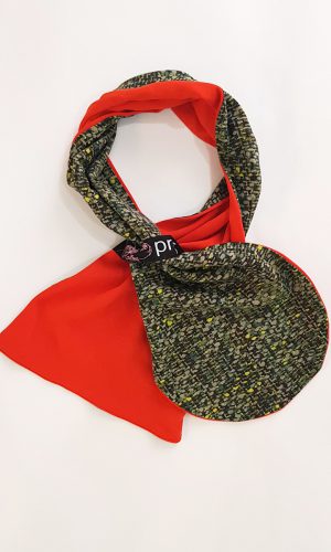 雙面造型圍巾-大紅×復古綠