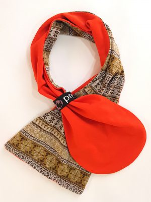 雙面造型圍巾-黃圖騰×大紅