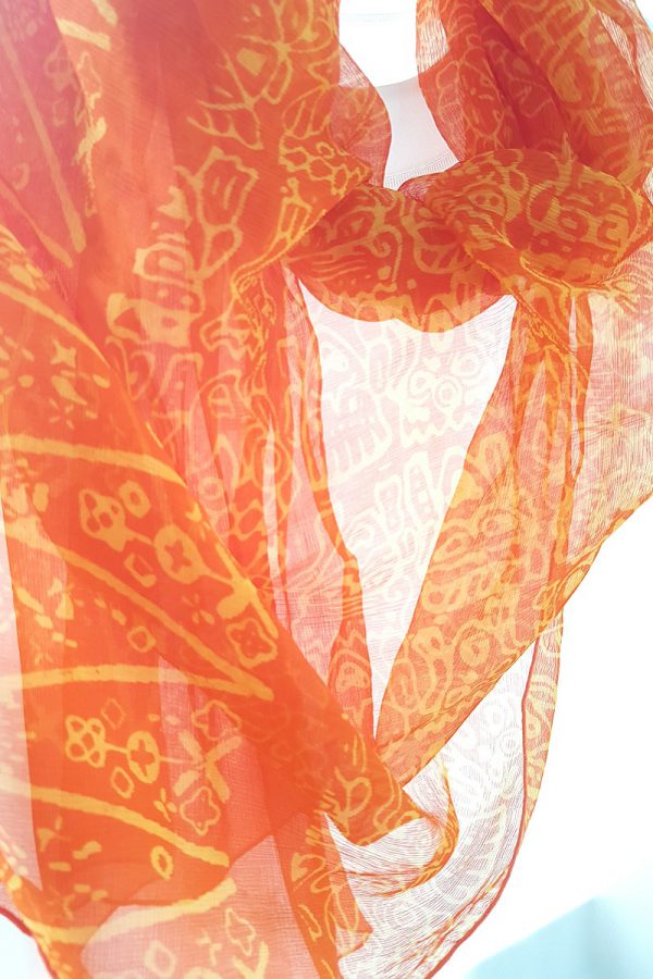 蠟染圍巾︱部落系列-橘色