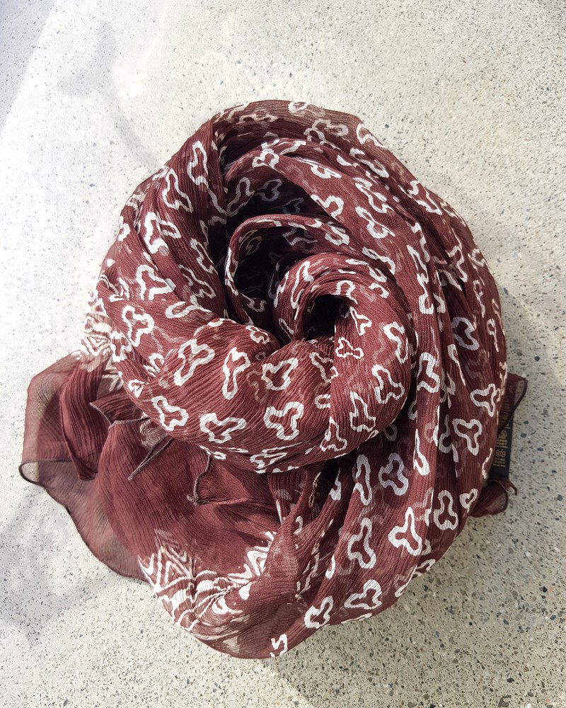蠟染圍巾︱部落系列-紅褐