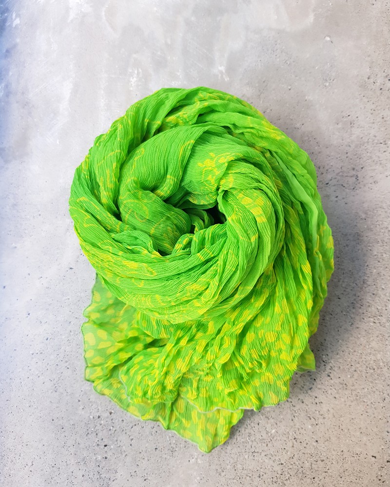 蠟染圍巾︱理性與感性-綠
