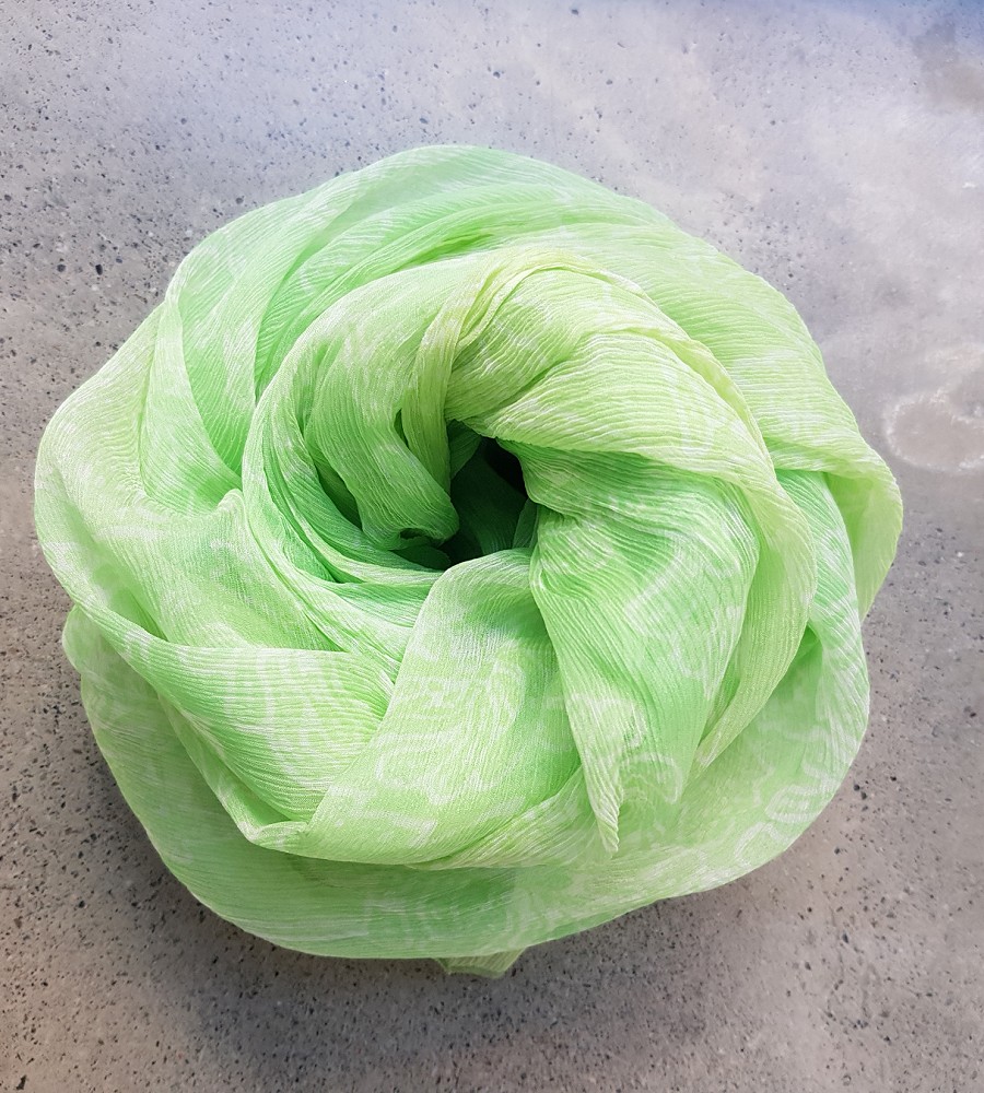 蠟染圍巾︱理性與感性-青蘋綠