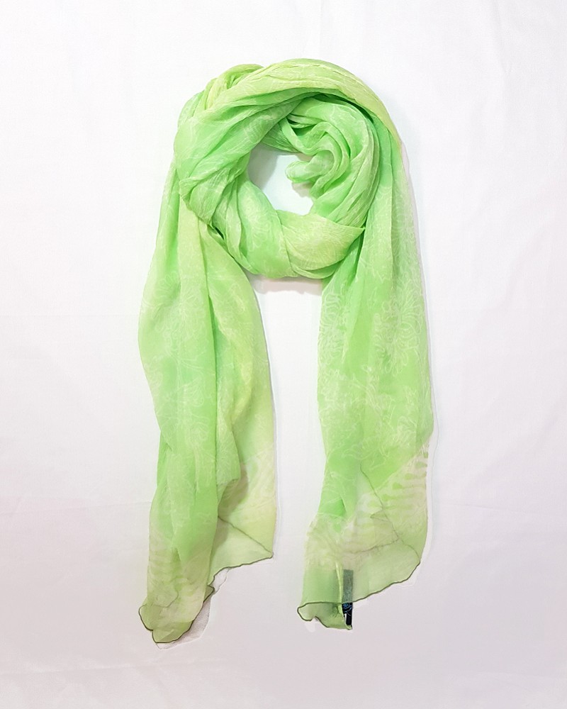 蠟染圍巾︱理性與感性-青蘋綠